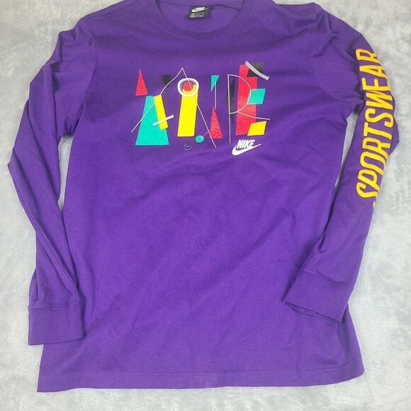 Y2K Nike Sportswear Air Max 90  long sleeve Tee Purple Size X-Large Vintage‎ - Picture 1 of 8